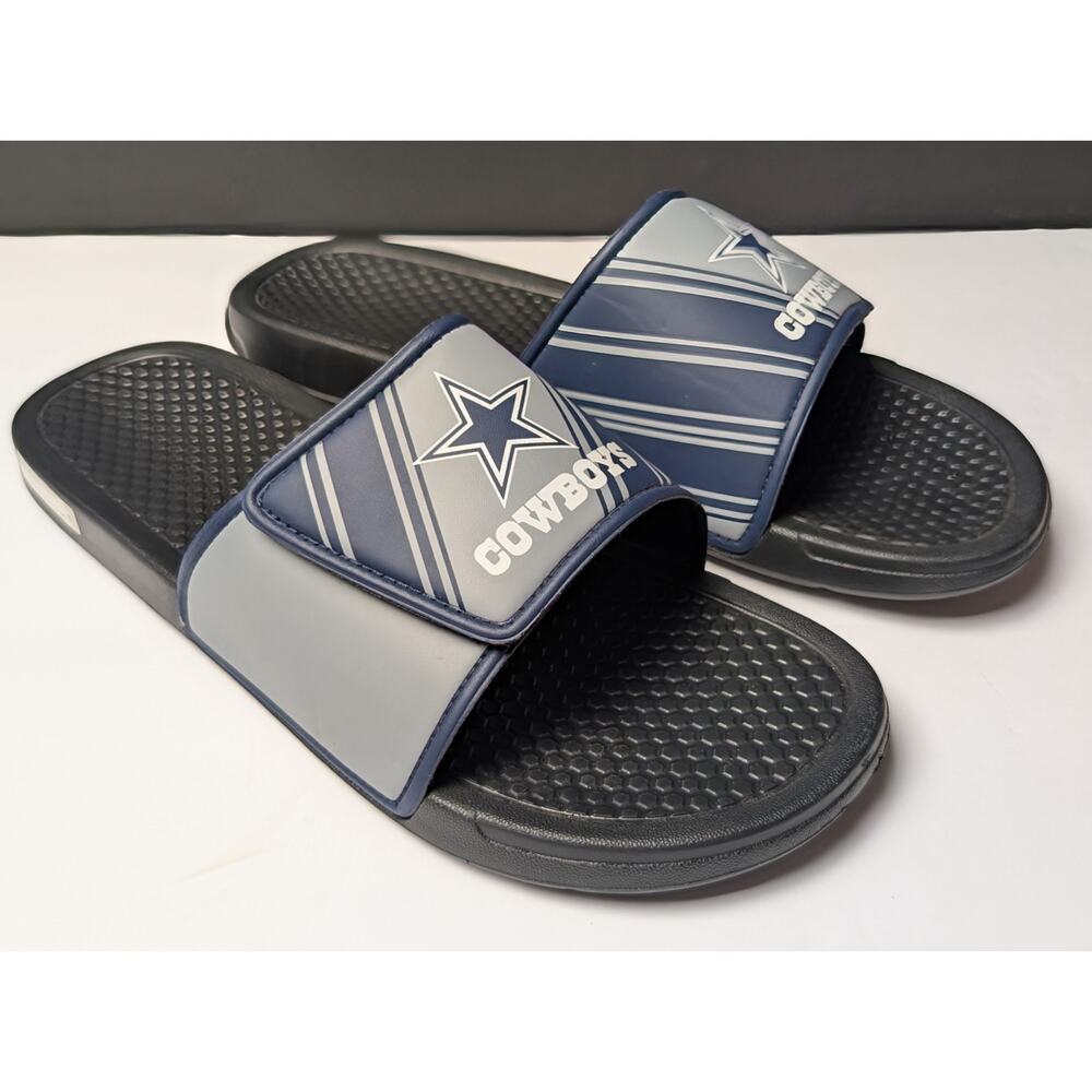 Dallas Cowboys Logo Comfort Slides MENS SZ XL 13-14 Summer Football Sandals NWOT - Picture 2 of 11